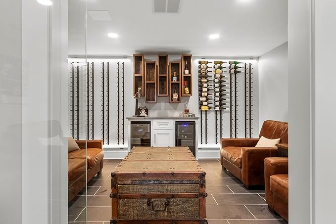 Ultra Wine Racks Wall Mounted Label-Out Wine Racks (4 Foot 3 Deep, Matte Black, 36 Wine Bottles) - Modern Metal Wine Storage, for Home Bar, Kitchen, Dining Rooms, & Wine Cellars