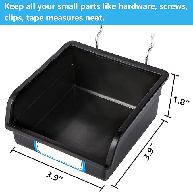 FRIMOONY Pegboard Hooks, with Bins, Peg Locks, for Organizing Various Tools, 204 PCS, 80 of Which are Locks