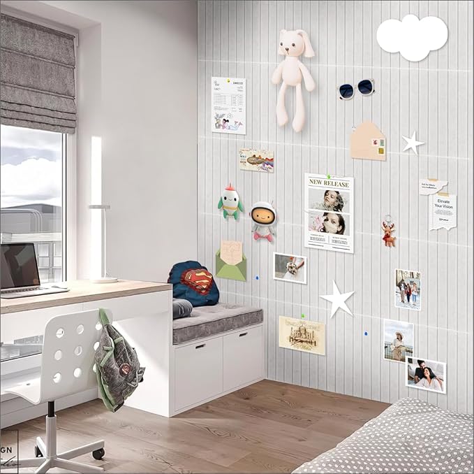 Smarpau Large Cork Board 48"X36", 12 Pack Felt Bulletin Boards, Corkboard Pin Board with 50 Removable Adhesive Tabs 35 Pushpins, Cork Wall Tiles for Office Home Classroom