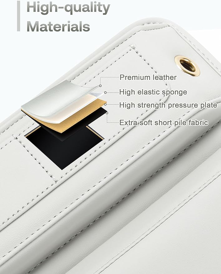 Premium Leather Car Seat Gap Filler Organizer, Universal Fit Interior Accessory, Car Center Console Organizer with Card Slots for SUV Truck (Beige, 1 Pack)