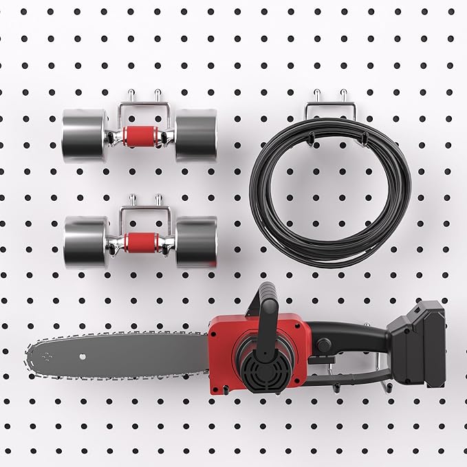 FRIMOONY Heavy Duty Pegboard Hooks 30 Pack, 4 Inch Long, Fitting 1/4 Inch Pegboard Holes, Silver Metal Garage Workshop Shed Organizer