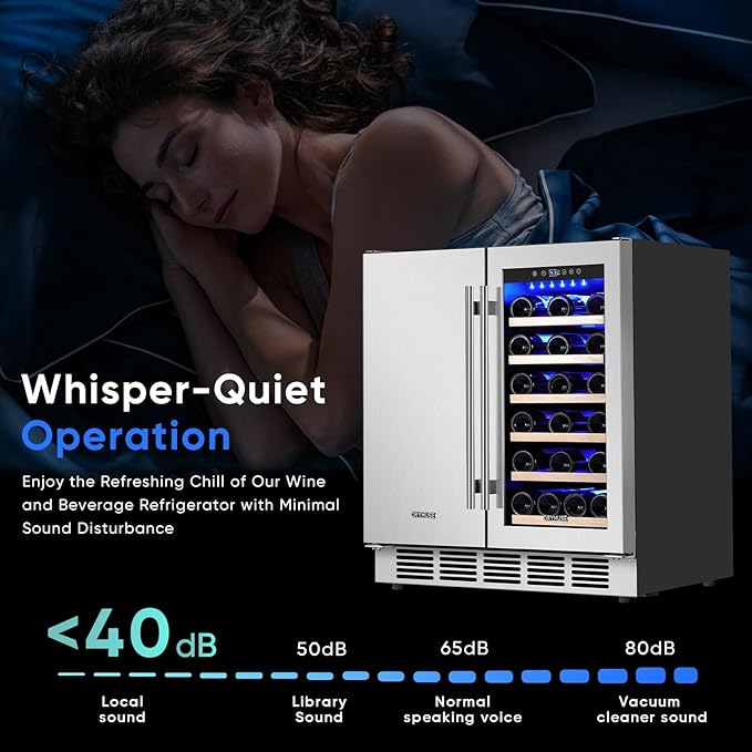 30" Stainless Steel Wine & Beverage Refrigerator - Dual Zone, Built-in/Freestanding with Upgraded Cooling - 30 Bottles & 110 Cans Capacity