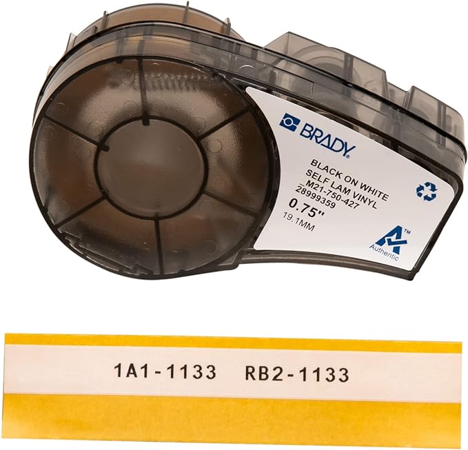 Brady M211 Portable Bluetooth Label Printer and Authentic Self-Laminating Wire Wrap Labeling Tape