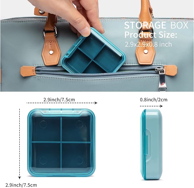 Storage Lock Box with Combination code, Lockable Medicine Storage Case, Empty First Aid Box, Security Lock Box, Multipurpose Lockbox for Home and Outdoor Use (Blue, Large)