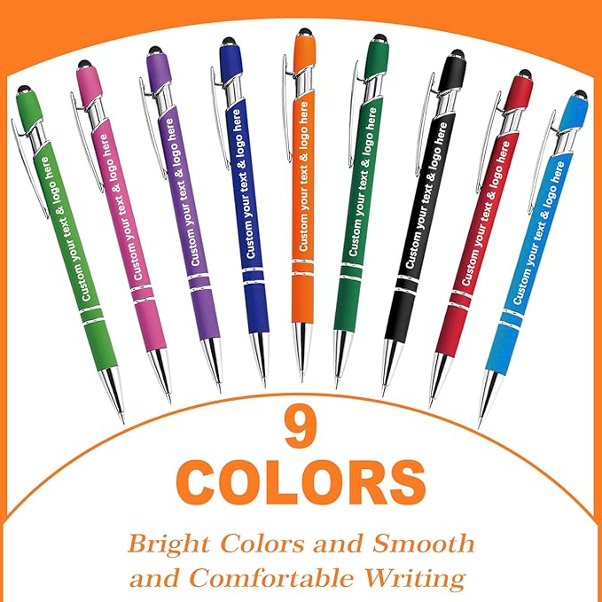 Personalized Ballpoint Pens Bulk with Stylus, Custom Pen Engraving Name Logo Text, Gifts for Business School Christmas Birthday Office Graduation