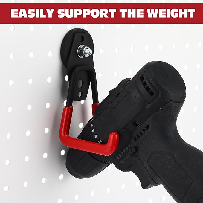 Landhoow Large Magnetic Hooks Heavy Duty Garage Magnet Hooks Strong Storage Utility Magnetic Hangers with Anti Slip Rubber Coating for Indoor and Outdoor Hanging(Red,14 Pcs)