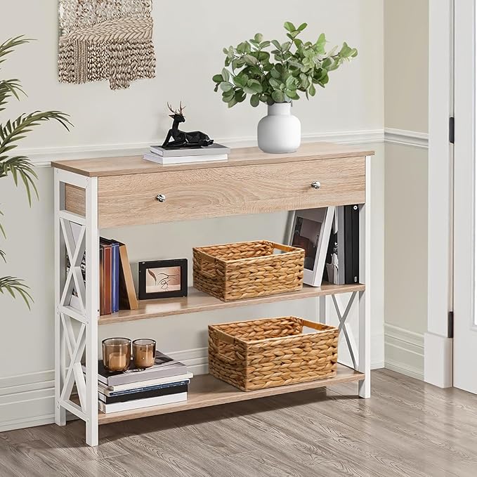 3 Pack Natural Water Hyacinth storage basket with Handle, Rectangular Wicker Basket for Organizing, Decorative Wicker Storage Basket for Living Room, 3 Mixed Sizes