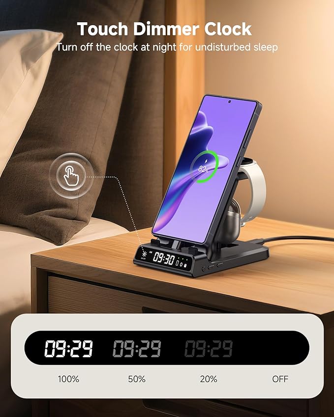 25W USB C Fast Charging Station for Samsung, SwanScout 701S, Foldable 3 in 1 Charging Dock Stand for Galaxy S25/S24/Z Flip 7/Fold 7/A56/A36/USB C Buds, Charger for Samsung Galaxy Watch Ultra/8/7/6/5