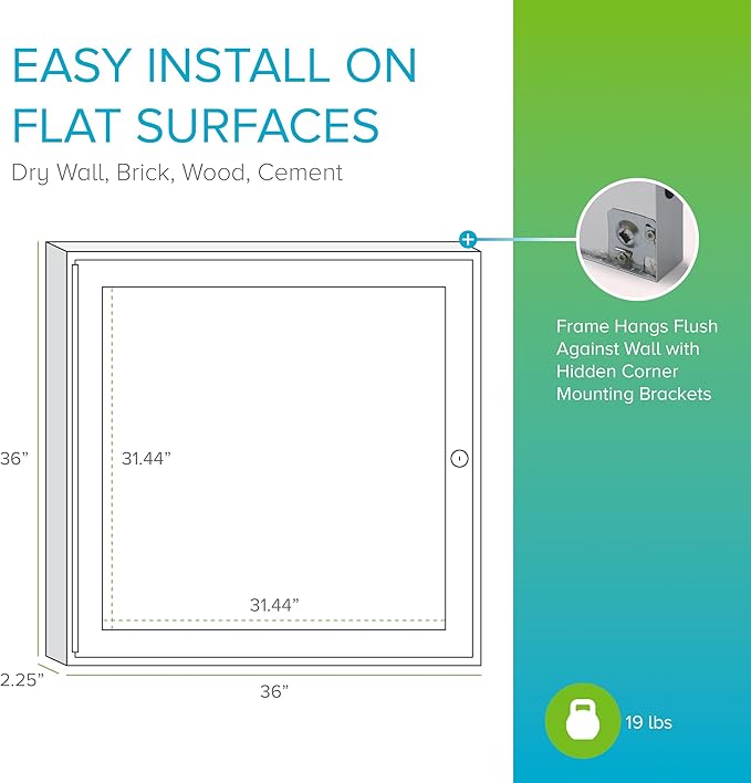 Ghent 36"x36" 1-Door Outdoor Enclosed Vinyl Bulletin Board, Shatter Resistant, with Lock, Satin Aluminum Frame - Ebony (PA13636VX-183), Made in the USA