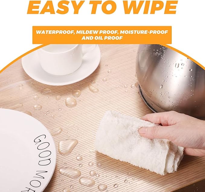 Glotoch 2 Rolls 12" X20 FT Non Adhesive Clear Shelf Liners for Kitchen Cabinets, Waterproof Drawer Liners for Kitchen, Non Slip Cabinet Liners for Shelves/Dresser/Refrigerator/Bathroom