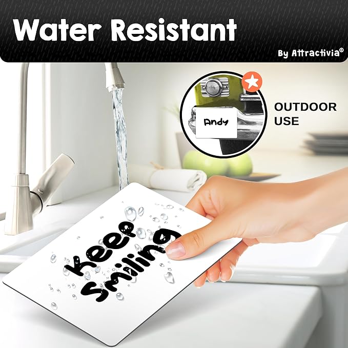 Dry Erase Magnetic Labels 7.3 x 5.6 in, Dry Erase Magnets, 20-Pack, White Erasable Write-On All-Purpose Labels, for Office, Education, Home, Whiteboard