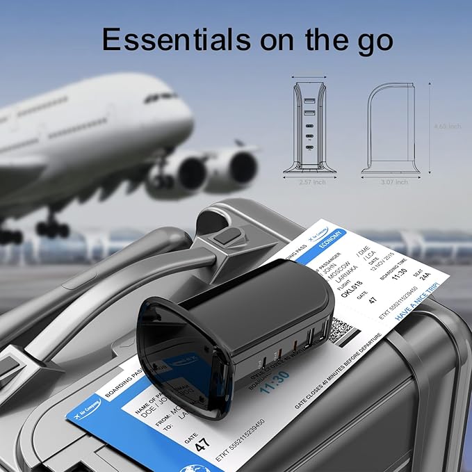 Type C Charger for Multiple Devices, Upoy USB C Fast Charging Station 100W Total, USB C Charger Block with Dual PD C Ports, USB Tower Multiports Space Saving, Charging Accessories for iPhone/Samsung