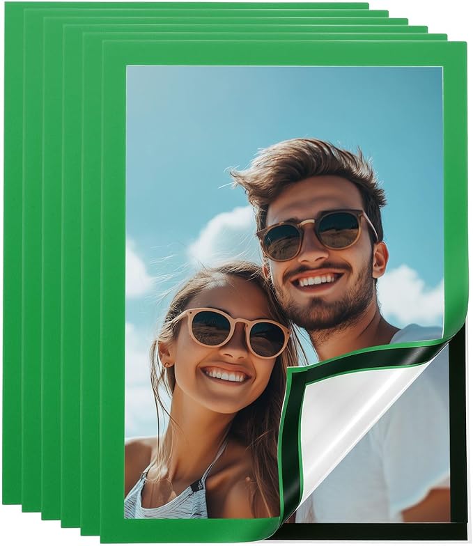 uxcell 6 Pcs Magnetic Sign Holder, 8.3" x 11.7" Self-Adhesive Magnetic Wall Signs Holder Magnetic Picture Frame Document Holder for Home Office Wall Window Displays, Green