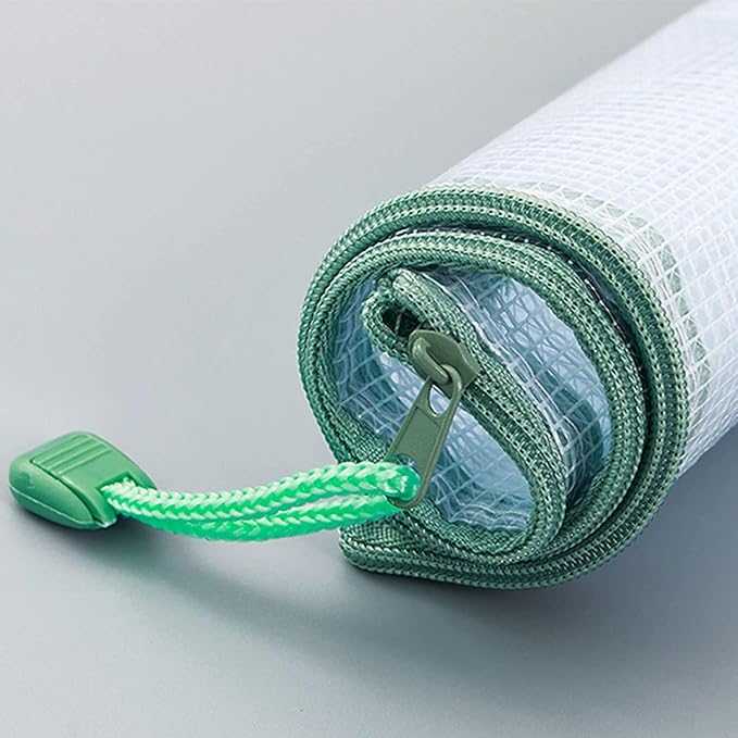 Oaimyy-16 PCS-12 x 16 Inches-Mesh Zipper Pouch, Plastic Zip File Folders Puzzle Bags for Organizing,for Office Supplies,Travel,Home Storage-Multicolor, 12"x 16"