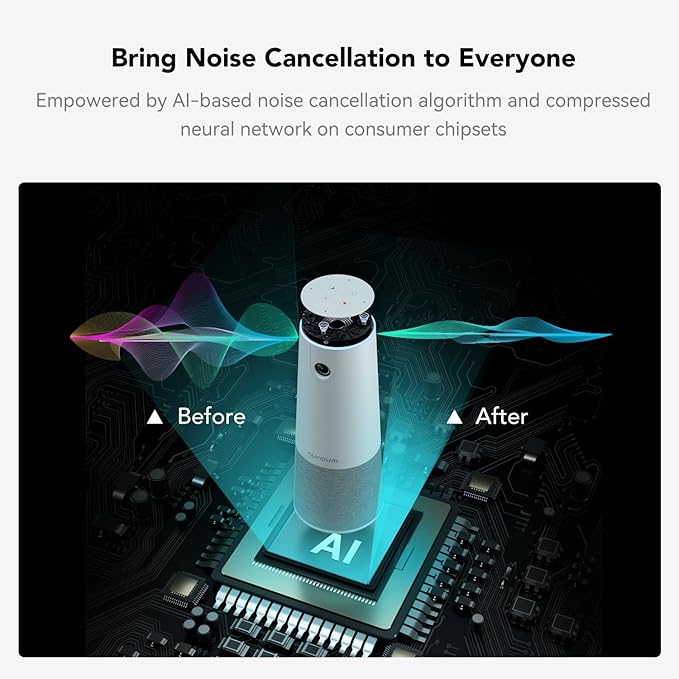NUROUM C20(2nd Gen) HD Conference Webcam, 1080P Video Conferencing Camera with Microphone and Speaker, All in One Computer Camera for Desktop, 13ft Voice Pickup, AI Noise-Cancellation, USB Plug&Play