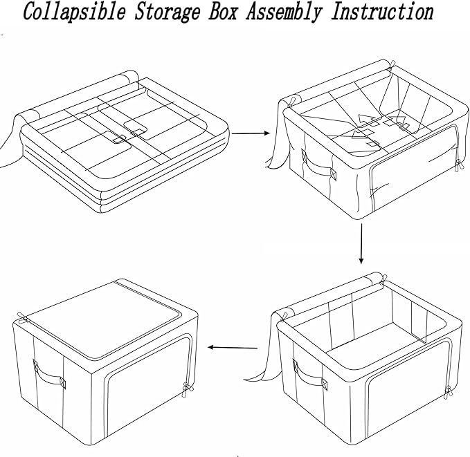 FHSQX 2 Pack Clear Window Storage Bins Foldable Fabric Storage Bins Boxes for Clothes Stackable Box Organizer Set with Carrying Handles (Gray,22L, 15.7x 11.8x 7.8 Inch)