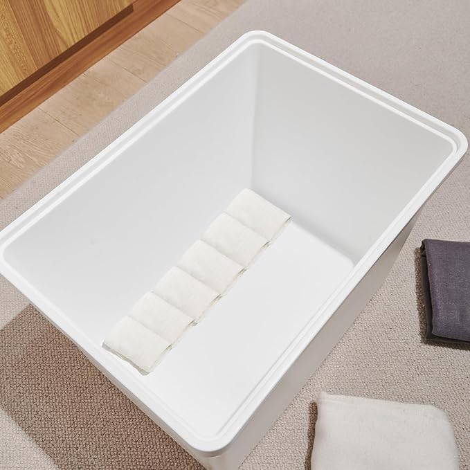White Storage Bins with lids,Office stackable Plastic Boxes Set of 4,Garage organization Storage Box with handle for Organizing Snacks, Crafts, Legos, Tools,books (white, 4XXXL)