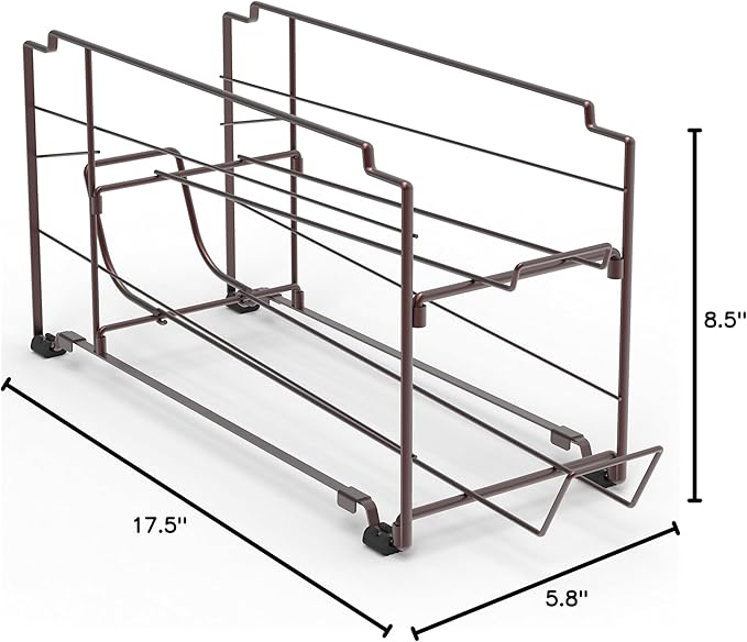 Simple Houseware Stackable Beverage Soda Can Dispenser Organizer Rack, Bronze - 2 Pack