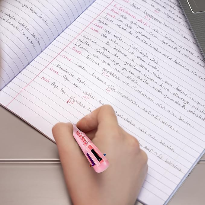 Custom 6-In-1 Multicolor Ballpoint Pen 0.5mm Tip Personalized Pens with Text Logo Name Printed Customized Pens Gift for Businesses School Office Employee Exhibition, 140PCS