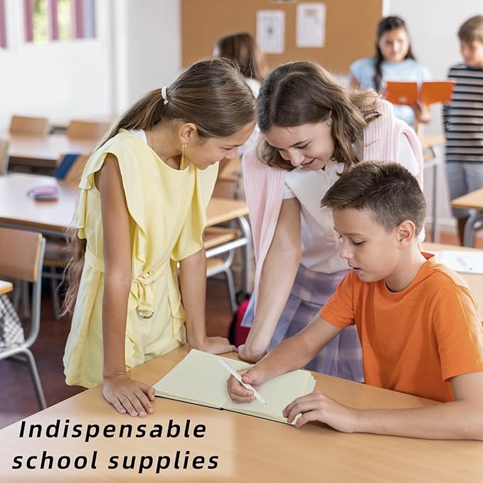 Coopay 6 Pack A5 Journal Notebook with 6 White Pens Bulk Classic Ruled Hardcover Leather Journal Set with Pen Holder for Men Women Writing Office Home School Business, 100GSM, 8.3” x 5.5” (Black)