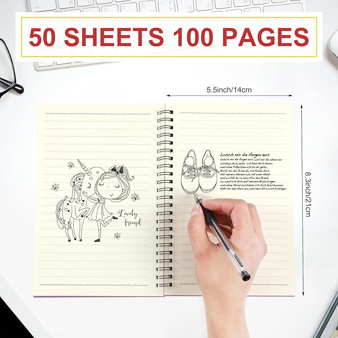 Yahenda 6 Pcs Spiral Notebook Bulk A5 Journal Lined 8.3'' x 5.5'' Writing Composition Paper Small Notepad Subject Notebook for Students Office Business Back to School Supplies (Mixed Colors)