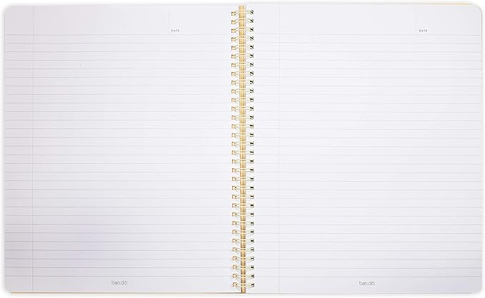 ban.do Rough Draft Large Spiral Notebook with Saying, 11" x 9" with Pockets and 160 College Ruled Pages, I Am Very Busy (gold glitter)