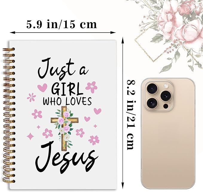 YOU FOUND ME Bible Notebook, A5 Spiral Christian Journal with Floral Pink Butterfly Notebook, Just a girl Who Loves Jesus, Inspirational Notebooks for Women, Bible Study, Gift for Birthday Christmas