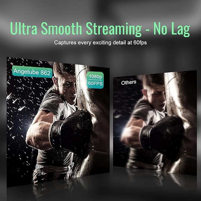 Angetube Streaming Webcam with Microphone: 1080P 60FPS USB Web Cam with Ring Light and Remote Control - HD Web Camera with 5X Digital Zoom Built in Privacy Cover,for PC|Computer|Laptop|Mac|Desktop