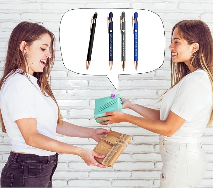 Custom Pens in Bulk with Multiple Colors Options,Engraved Double-Sided Personalized Pens with Design Text, Logo&Touch Stylus,Fine Point Smooth Writing, Ideal for Corporate, Students & Gifts