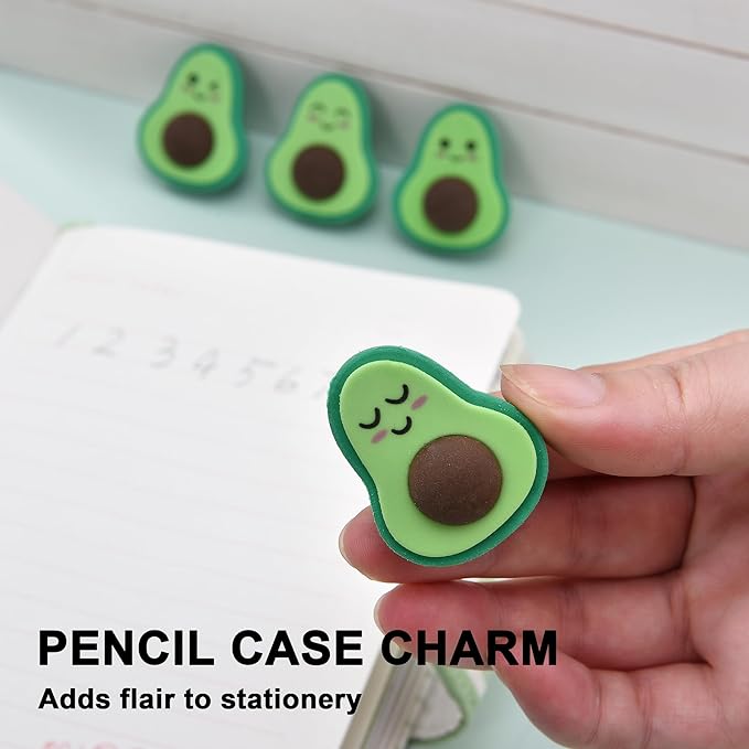 16Pcs Avocado Erasers for Kids Bulk, Kawaii Cute Novelty Fruit Eraser for School Classroom Supplies Party Favors
