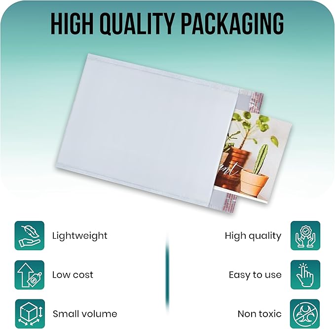 Levex - #000 4" x 8" [5 Pack] Poly Bubble Mailers, Padded Envelope Mailers, Packing Envelope & Mailing Bags for Shipping