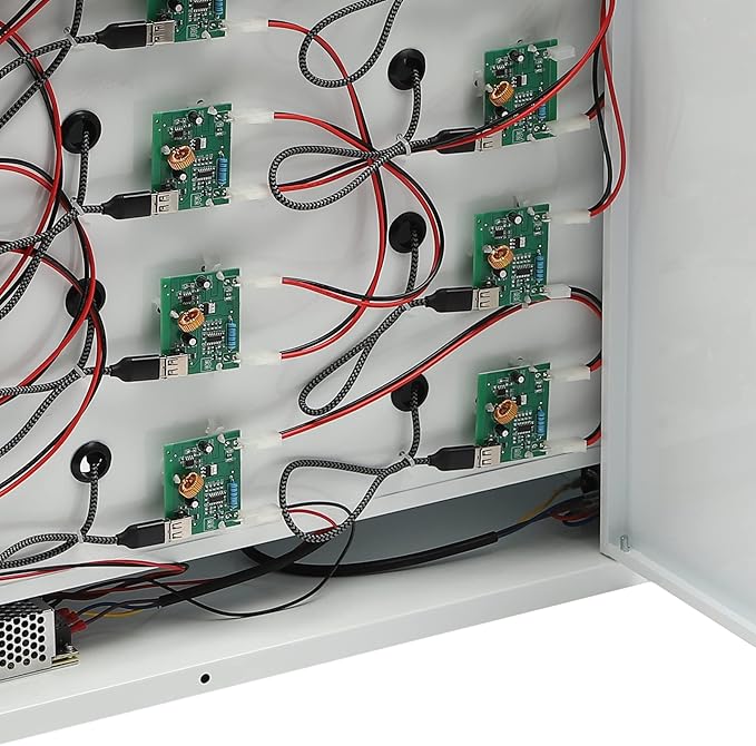 12 Slot Cellphone Charging Station Cell Phone Locker with Combination Lock, Cellphone Storage Cabinet with 3 in 1 QC3.0 Fast Charging Ports for Most Phones Tablets, for Office Classroom