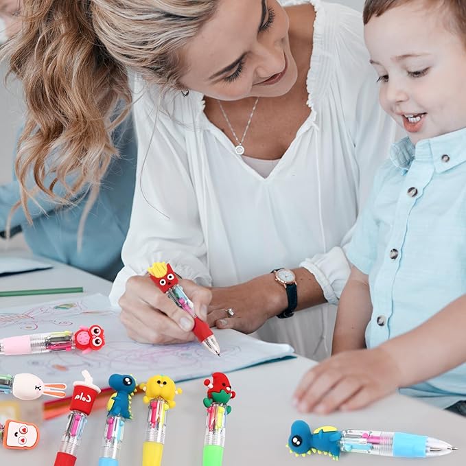 20Pcs Mini Multicolor Pens in One 4-in-1 Cute Pens Bulk for Kids, Fun Kawaii Ballpoint Pen for Birthdays and Children's Party Favors Gifts, Teacher School Supplies