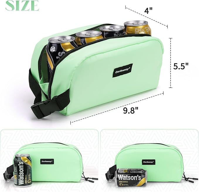 Cerbonny Small Cooler Bag Freezable Lunch Bag for Work School Travel, Leak-proof, 3.5L, Mint Green