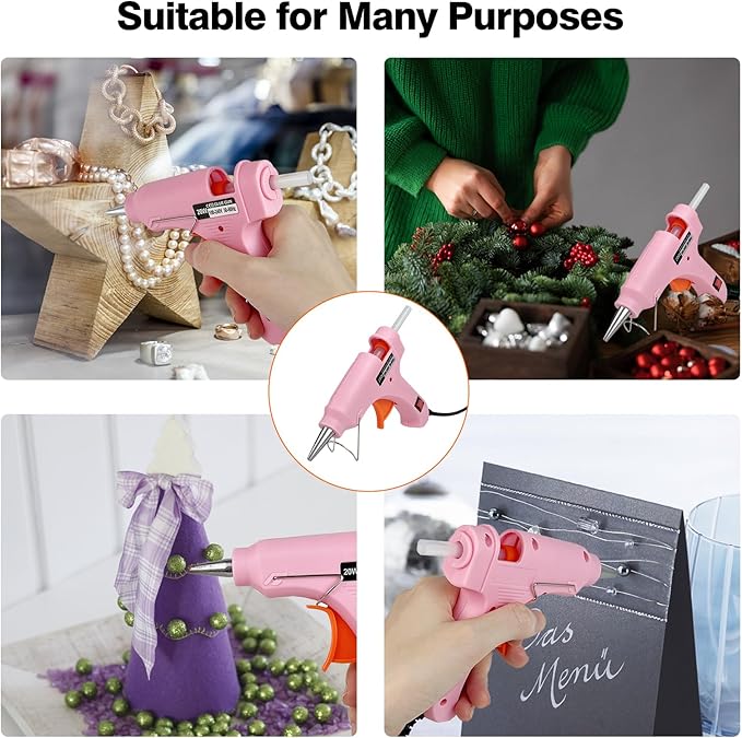 Mini Hot Glue Gun, Hot Melt Gun with 30 Glue Sticks for Arts Crafts, Mini Glue Gun Kit for Kids School Craft and Quick Home Repairs (Multicolored, 20W, 8 Pieces)