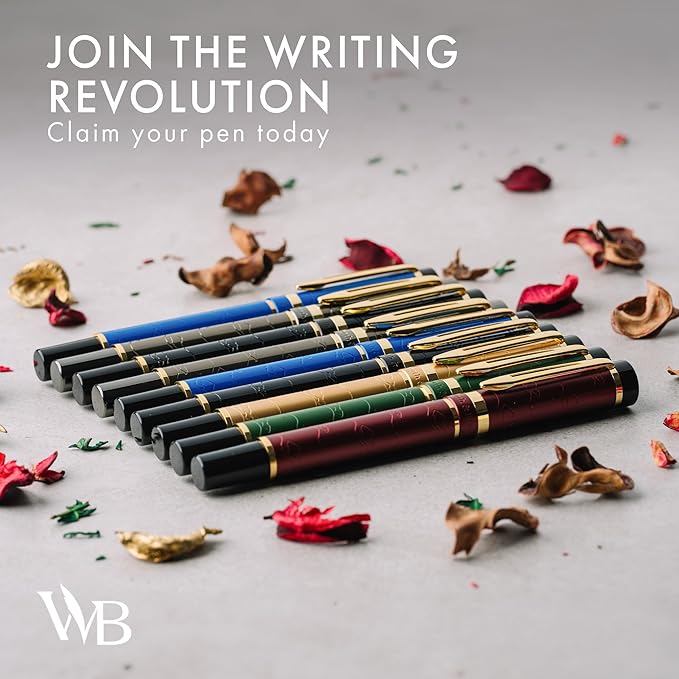 Wordsworth & Black Primori Fountain Pen Set [Stunning Gold]; Medium Nib, Gift Case, 24 Ink Cartridges, Refill Converter, Manual; Journaling, Calligraphy, Smooth Writing Pens; Left and Right Handed