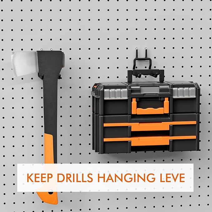 LIGHT DUST Utility Heavy Duty Pegboard Hooks - 5Pack Peg Board Accessories for Hanging Tools Fit 1/8" 1/4" Peg Holes - Pegboard Organizer Large Tool Holders for Garage Workshop Shed