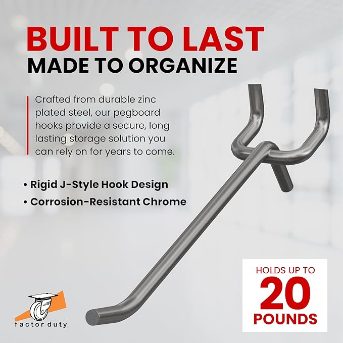 200 Pack PEG Board Pegboard Shelving Hooks 4" Length Wholesale Lot