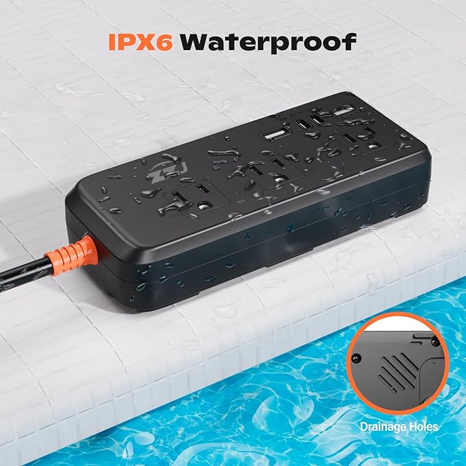 Surge Protector Power Strip,7-in-1 with 6 FT Flat PlugExtension Cord,Surge Protector,with 3 AC Outlets 2USB A,2USB C Outlets for for Home, Office, Dorm Essentials,UL FCC Listed Visit The ZZJ Store