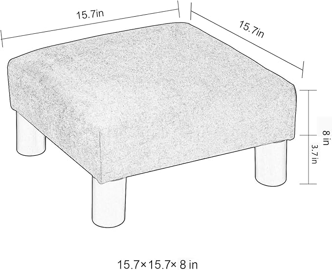 Joveco Small Foot Rest Stool Ottoman, 15" Leather Footrest Square Footstool with Non-Skid Plastic Legs, for Chair, Under Desk, Office, Living Room, Brown