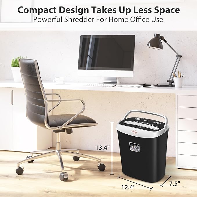 Paper Shredder for Home Office10-Sheet Cross-Cut Shredder with US Patented Cutter,Also Shreds Card/CD/Clip,Paper Shredding Machine for Home Use Heavy Duty with Jam Proof,3.9-Gallon Bin