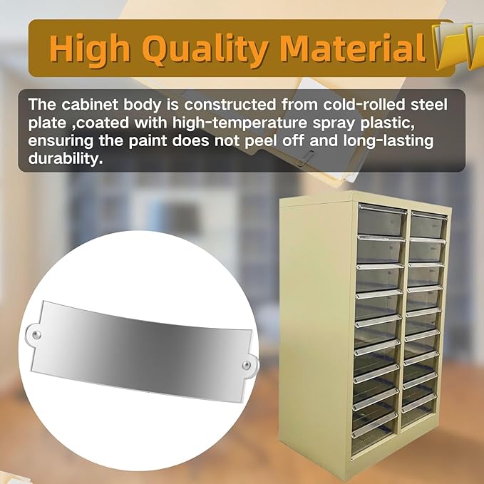 File Cabinet 18 Medium Transparent Drawers Vertical Home Office Storage Paper Organizer Document Cabinet