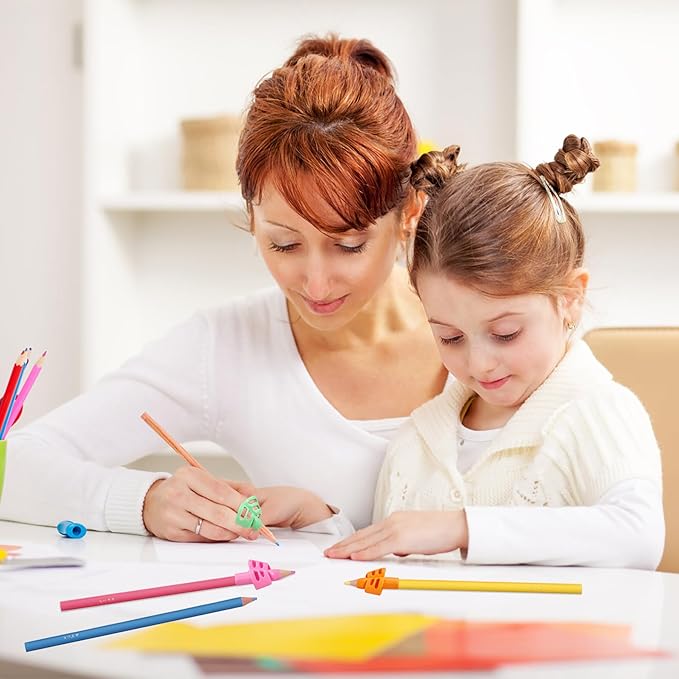 20 Pcs Pencil Grips for Kids Handwriting Pencil Holders Grippers for Kids, Writing Posture Correction Tools for Toddlers, Special Needs Silicone Pencil Supplies for Kindergarten Preschoolers（Mixcolor）