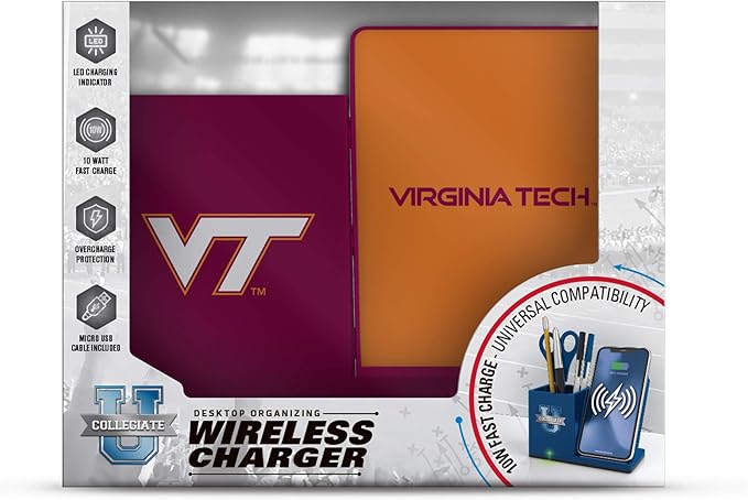 SOAR NCAA Unisex Cell Phone Wireless Charging Stand and Desktop Organizer