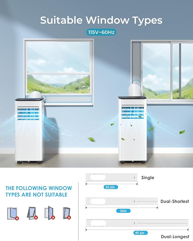 EUHOMY 10,000 BTU Portable Air Conditioners Up to 450 sq.ft, 3-1 Standing Smart Cooling AC with Remote, Dehumidifier, Fan, Air Conditioner Cools Room, 3 Modes, 24-hour timer, LED Display, Bedroom