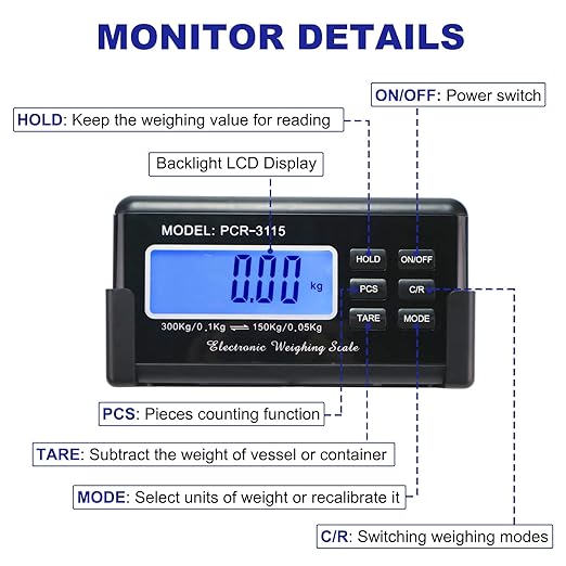 Charmline 660lbs x 0.2oz High Accuracy Digital Postal Scales, Shipping Scale with 15x12 Stainless Steel Platform, Heavy Duty Scale for Packages/Small Business/Postage/Luggage