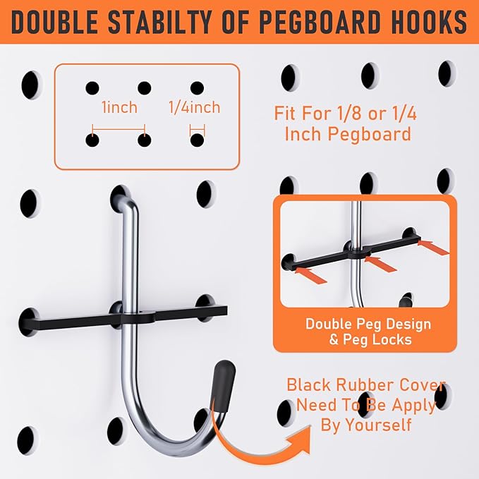 INCLY 280PCS Upgraded Pegboard Accessories Organizer Kit, Peg Board Hooks Assortment with Bins & Cups for Organizing Tools, Fit 1/8 or 1/4 inch Pegboard for Garage Workshop Wall Hanging Tools