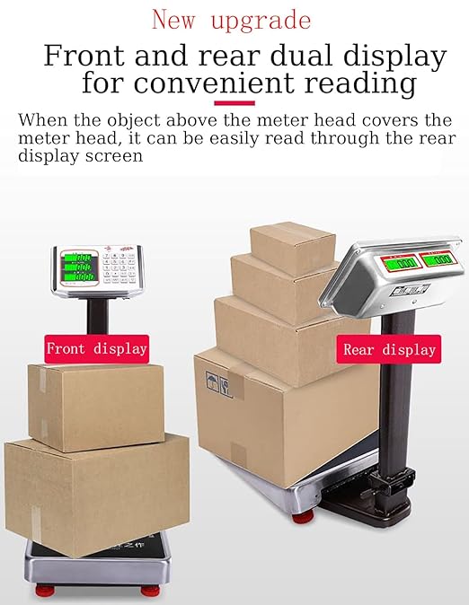 660 lb Industrial Platform Scale Weight Shipping Scale 0.1 LB Accuracy Postal Scale for Packages Luggage Weighing with Price Computing Counting Kg/LB Switching LCD Display