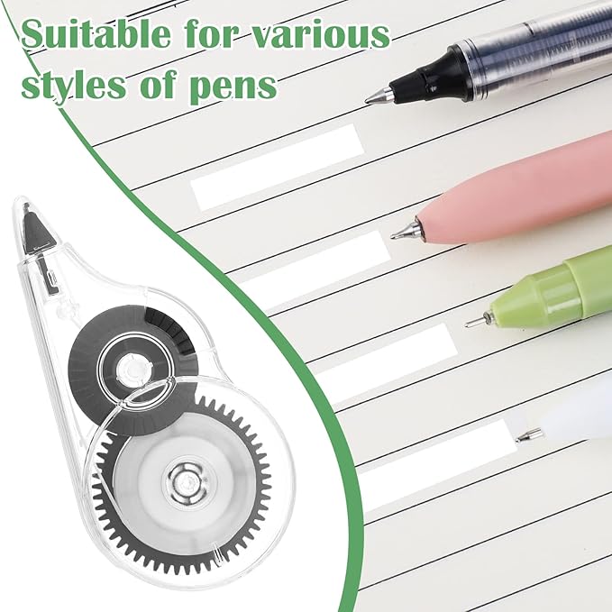 36 Count Correction Tape with Protective Cap, 1/5 X 472 Inch Correction Tape Roller Easy to Use Applicator for Instant Corrections School Office Supplies