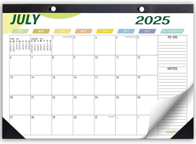 Desk Calendar 2026 Wall Calendars, July 2025 - December 2026 Monthly Planner Paper Office Desktop 17"X 12", 18-Months, Planning and Organizing Home, School, Office, Holiday, Vacation